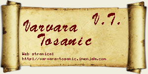 Varvara Tošanić vizit kartica